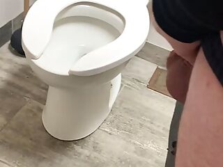 Amateur Mrs Canuckpervs Follows Mr. In To The Public Bathroom and Stretches His Ass With Her Huge Strapon!Try to bequiet