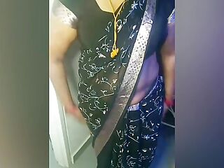 Amma's Black Saree Hip and Navel Seduction