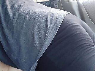 young beautiful pussy, sex in the car, outdoors, cum inside,
