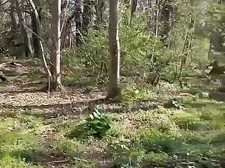 Lucky stranger getting a wank from me in the woods before I take him home for hard fuck 