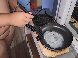 My sex slave eats my cum fried with butter
