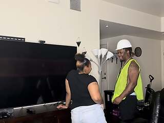 Kendale The Construction Worker Have A Delightful Time At Work With A Pretty Thick Lonely Ebony Student Full Video On Faphouse