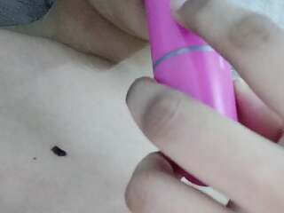 Beautiful girl playing with her dildo- blowjob