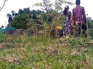 Beautiful collage Girl sex in outdoor with home
