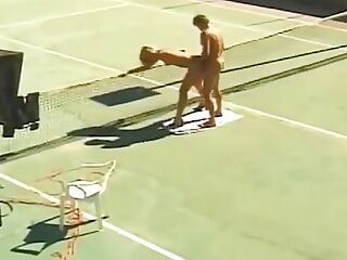 Sizzling Hot Looking Blonde Gets Fucked on The Field After a Game of Tennis