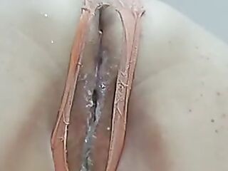 my cock slides in a creamy flowing cunt