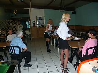 Anal waitresses in the restaurant