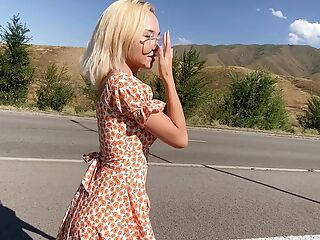 Horny Asian goes up the mountains for a HARD FUCK POV 