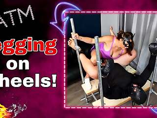 Pegging on Wheels! Femdom Anal Bondage Ass to Mouth Strap On Female Domination Real Homemade Couple Amateur BDSM Submissive