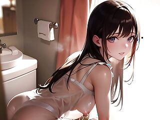 Horny girls want to share a private moment in toilet (with pussy masturbation ASMR sound!) Uncensored Hentai