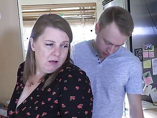 Mature busty stepmom gets anal sex from young stepson