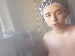Chubby Bbw taking a shower