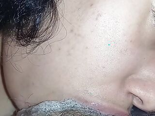 POV of my big wet lips sinking the cock