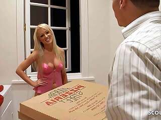 Young Sexy Wife Diana tricked the Big Dick Pizza Boy to Cheating Fuck