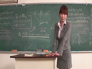 Japanese Teacher Gets Her Mouth Filled with Load After Sucking Her Students in the Classroom
