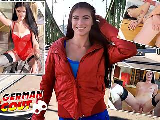 German Scout - Skinny Tall Teen Lana Lenani with Long Legs and Hair at Casting Fuck