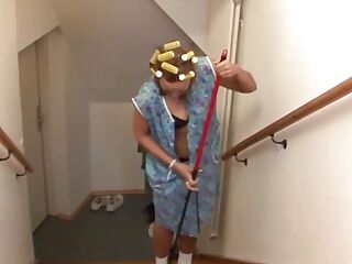 Horny horny cleaning lady lets herself be fucked properly