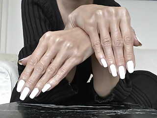 Beautiful Hands - White Long Fingernails