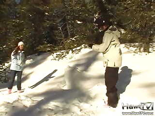 Snow angels flashing the camera
