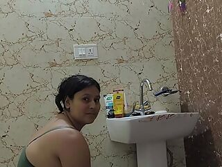 Puja bhabhi bathing in shower