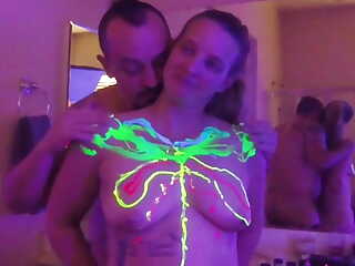 Body Painting in the Black Light