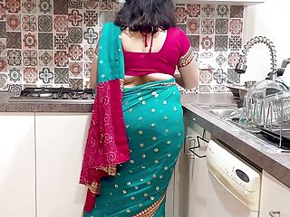 Big Boobs Married Indian wearing Saree