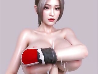 Fatal Fury Mai Shiranui cosplay Titjob Uncensored Hentai AI generated