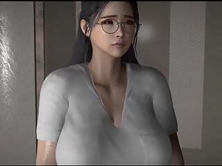 3d animation sex :-Office girl and black cock at gym club