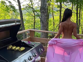 Step-Sister gets fucked during her family BBQ dinner