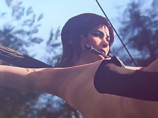 Lesbian Sex with Tied Lara Croft