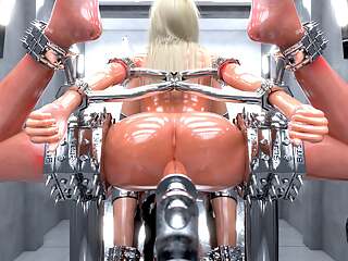 Blonde Slave in Metal Bondage - 3D BDSM Fetish Comic