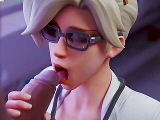 Hot blowjob with Mercy from Overwatch