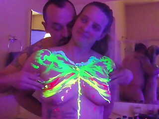 Body Painting in the Black Light