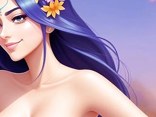 AI Images of Horny Anime Indian women & Elves having fun & common bath AI Generated Anime Style Sexy voluptuous Indian