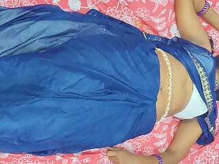 Horny tamil telugu sexy enjoying with her lover in the bluesaree