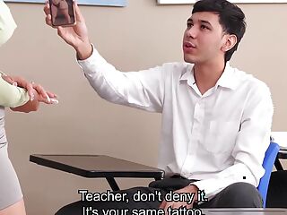 Horny MILF Teacher Paty Creampied by Her Student in the Classroom