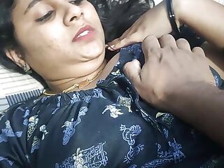 Vaishnavy's boobs suck in night by Sharun Raj, Bedroom romance, Mallu couple hot boobs suck, Hot wife boobs suck in night