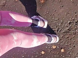 Long Walk in my tight leggings