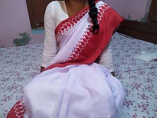 Indian Desi18+ School Girl Get Ready For School Function Wearing Saree (Hindi Audio Viral MMS)