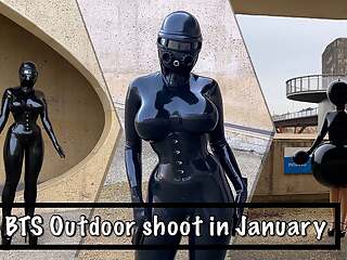 Miss Fetilicious Bts Outdoor Shoot in Heavy Rubber