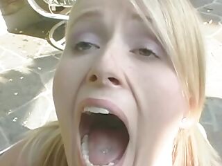 Vintage Porn with Beautiful Young Blonde Girl Ass Fucked and Cumshot in Mouth by a Monster Black Cock