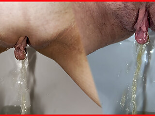 Compilation! Yellow pee close-up! Pussy in pads! POV!