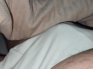 Step son allows step mom hand slip under his underwear and handjob his dick fir her pleasure