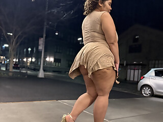Boricua Mami Thick Legs Fat Ass Big Booty BBW Angie Love LookALike Femdom Candid Walking With A Switch High Heels