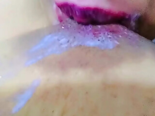 Sucking my breast and drinking milk from my big tits