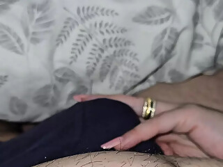Step mom hand slip on step son underwear touching his cock