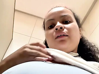 Risky Public Bathroom Pussy Play