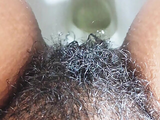 Pussy Fingering by house owner in bathroom to maid then rubbing with water