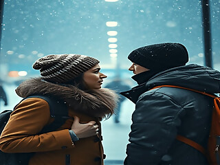 Stranded and Soaked She Let a Stranger Wreck Her in an Empty Airport Lounge!