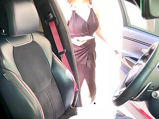 A Stranger Caught My Stepmother Masturbating in the Car and Helped Her Cum